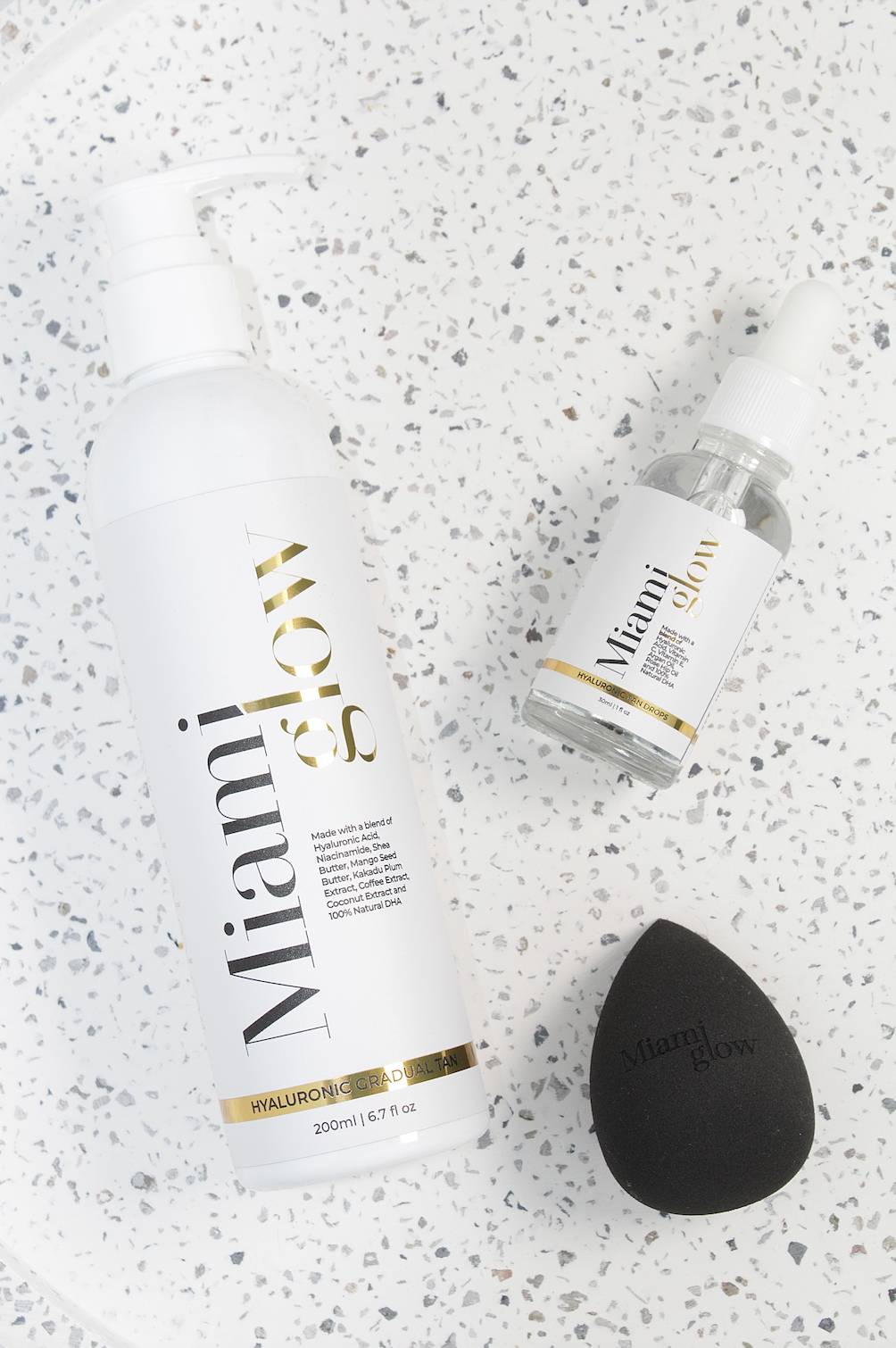 Hyaluronic Medium Bronze Tanning Kit - Includes Tanning Drops, Gradual Tan Lotion, and Tan Application Mitt, miami glow